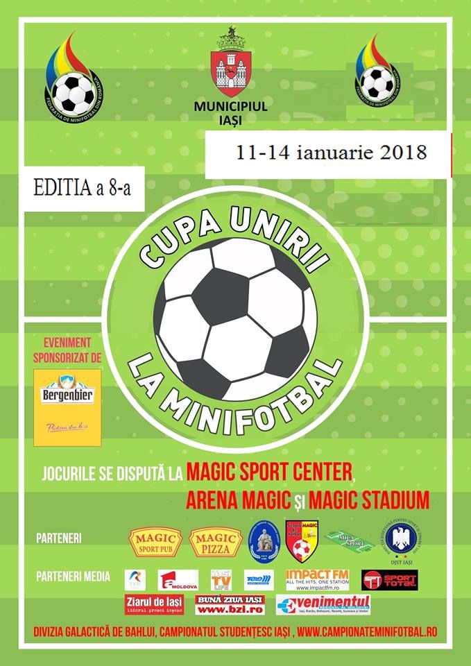 IASI: CUPA UNIRII la minifotbal va avea loc in perioada 11-14 ianuarie 2018
